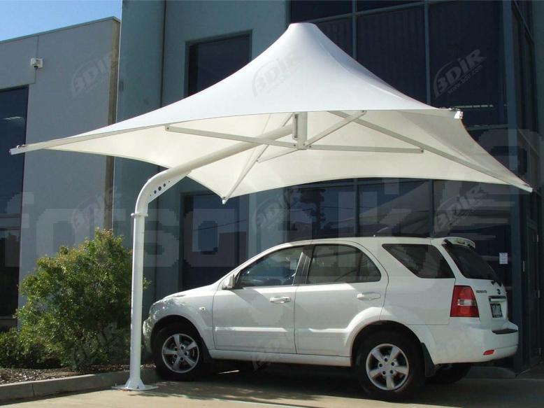 Umbrella Type Car Parking Sheds – Single Pole Car Parking Shades Shelter